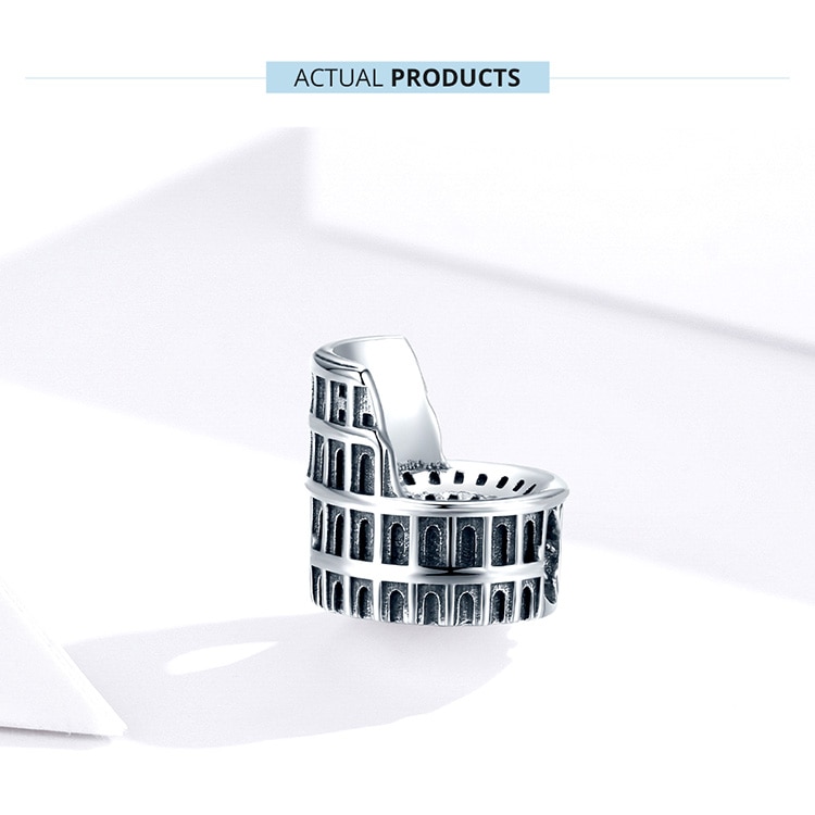 ¡Novedad de 2020! Abalorio de plata de ley 925 auténtica WOSTU, cuentas de Coliseo de Roma, collar de pulsera con dije, joyería de regalo de viaje CQC1543
