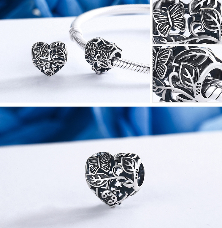 WOSTU 100% auténtica Plata de Ley 925 amuleto con forma de corazón cuentas marca encanto pulsera DIY Original de joyería de plata