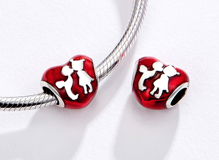 WOSTU 100% auténtica Plata de Ley 925 amuleto con forma de corazón cuentas marca encanto pulsera DIY Original de joyería de plata