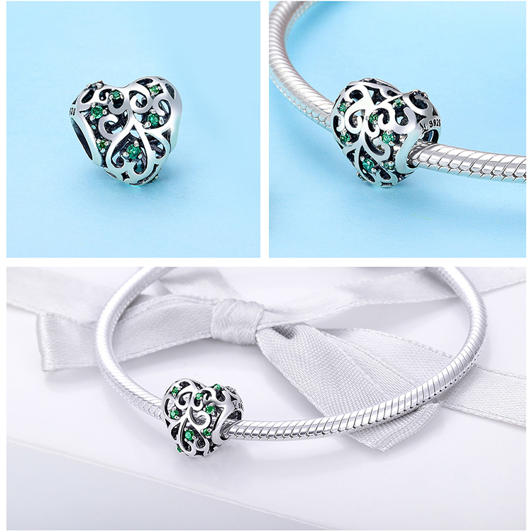 WOSTU 100% auténtica Plata de Ley 925 amuleto con forma de corazón cuentas marca encanto pulsera DIY Original de joyería de plata