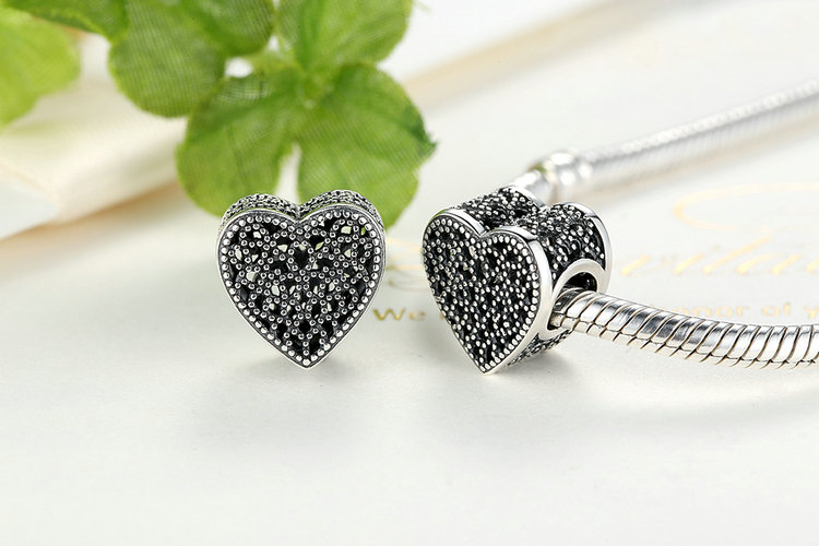 WOSTU 100% auténtica Plata de Ley 925 amuleto con forma de corazón cuentas marca encanto pulsera DIY Original de joyería de plata