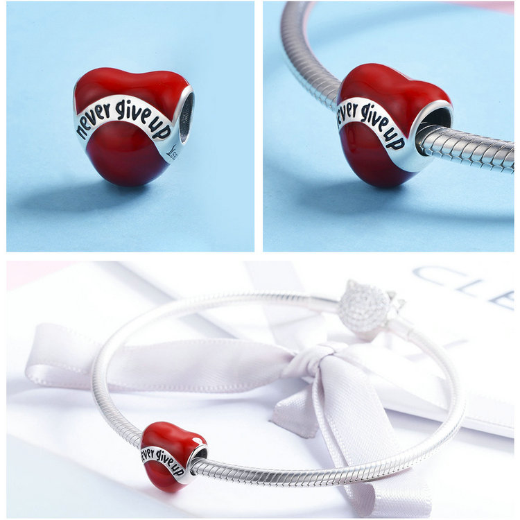 WOSTU 100% auténtica Plata de Ley 925 amuleto con forma de corazón cuentas marca encanto pulsera DIY Original de joyería de plata