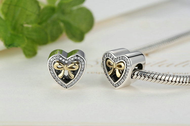 WOSTU 100% auténtica Plata de Ley 925 amuleto con forma de corazón cuentas marca encanto pulsera DIY Original de joyería de plata