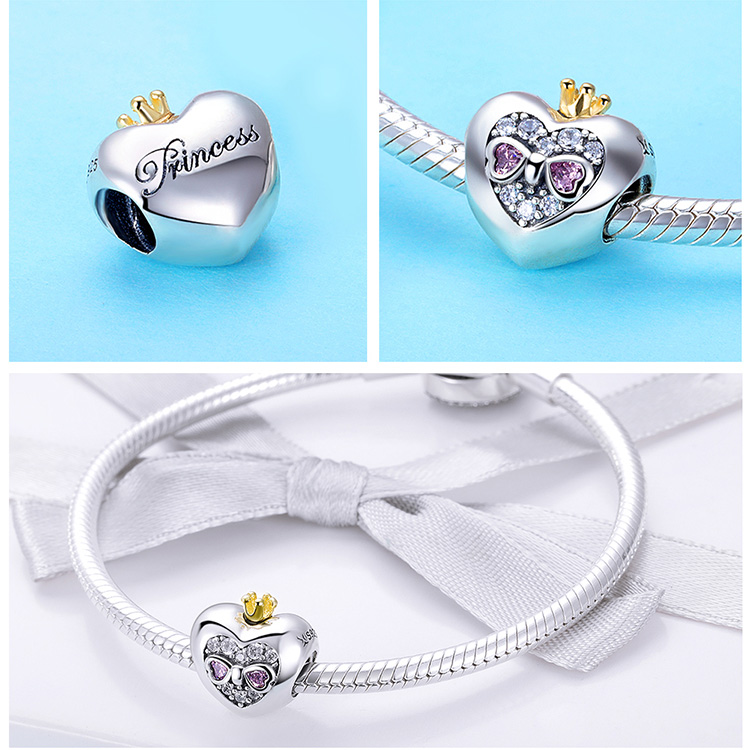 WOSTU 100% auténtica Plata de Ley 925 amuleto con forma de corazón cuentas marca encanto pulsera DIY Original de joyería de plata