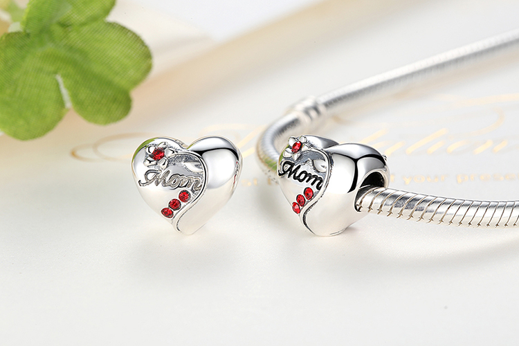 WOSTU 100% auténtica Plata de Ley 925 amuleto con forma de corazón cuentas marca encanto pulsera DIY Original de joyería de plata