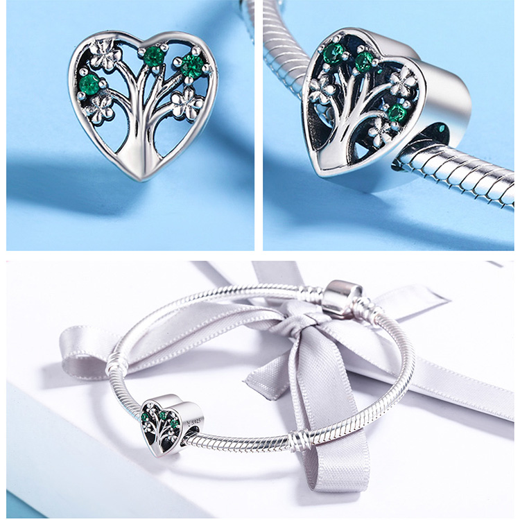 WOSTU 100% auténtica Plata de Ley 925 amuleto con forma de corazón cuentas marca encanto pulsera DIY Original de joyería de plata