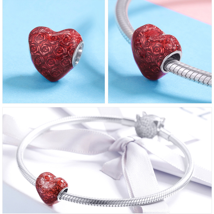 WOSTU 100% auténtica Plata de Ley 925 amuleto con forma de corazón cuentas marca encanto pulsera DIY Original de joyería de plata