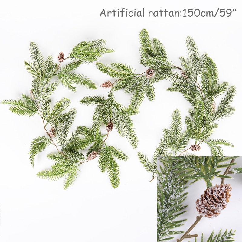 Guirnalda navideña de Barries, conos artificiales de vid, guirnalda de follaje Floral, adornos navideños para el hogar, Navidad Natal 2020