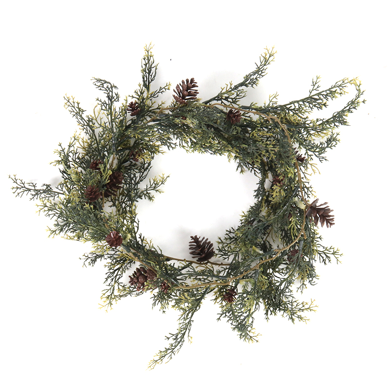 Guirnalda navideña de Barries, conos artificiales de vid, guirnalda de follaje Floral, adornos navideños para el hogar, Navidad Natal 2020