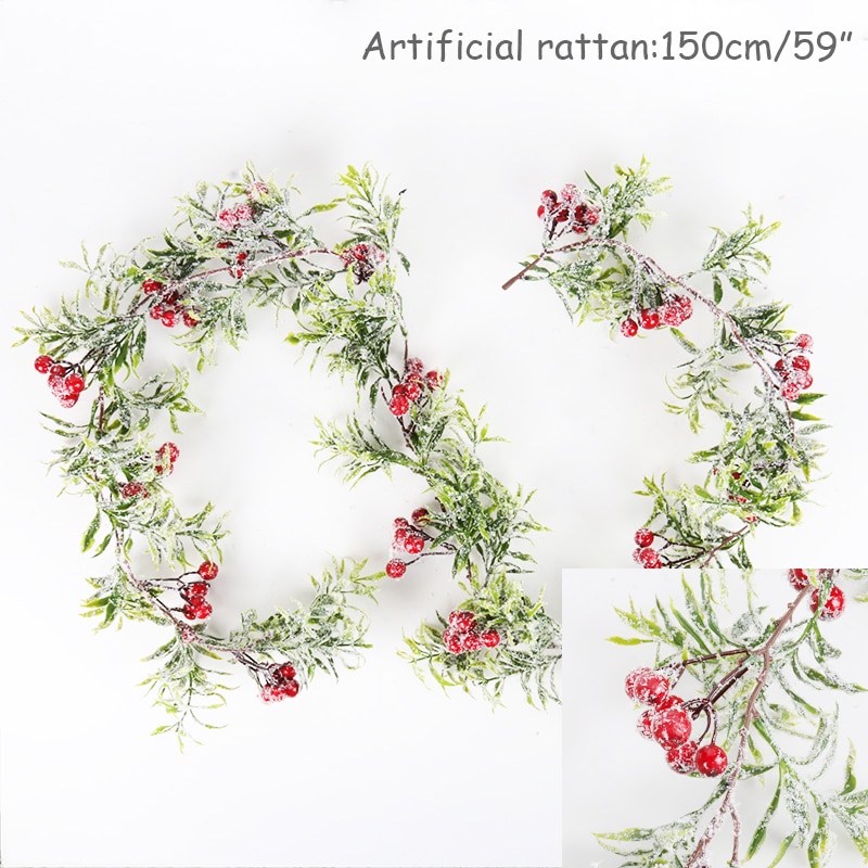 Guirnalda navideña de Barries, conos artificiales de vid, guirnalda de follaje Floral, adornos navideños para el hogar, Navidad Natal 2020