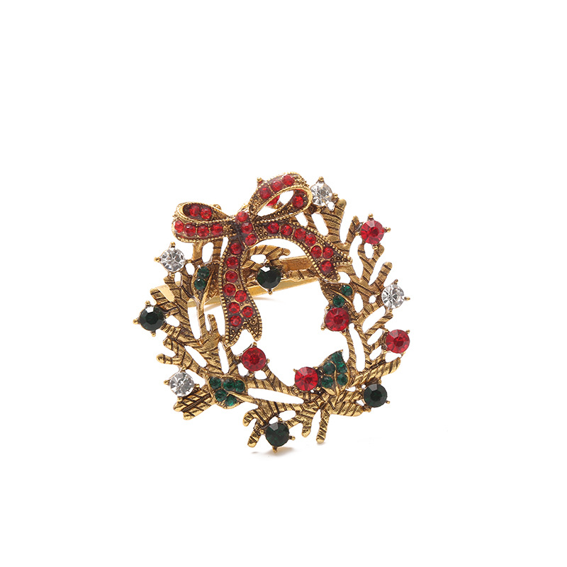 Anillo de lazo para servilleta de árbol de Navidad de gama alta de 6 uds, corona de flores, anillo para la boca, conjunto de sala de muestras de hotel, hebilla para servilleta navideñas de mesa Anillo de lazo para servilleta de árbol de Navidad de gama alta de 6 uds, corona de flores, anillo para la boca, conjunto de sala de muestras de hotel, hebilla para servilleta navideñas de mesa
