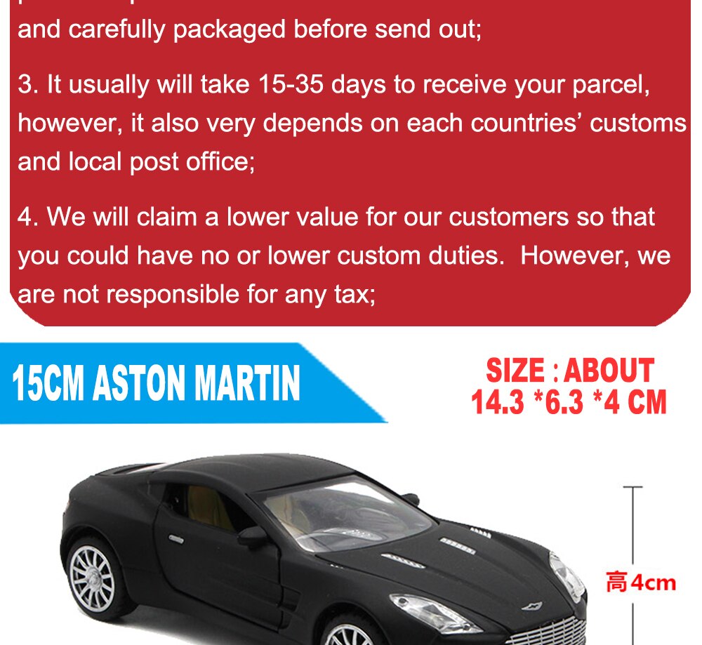 Aston Martin One-77 coches de juguete de Metal, 1/32 modelo de escala fundida, regalo para niños con función de extracción trasera/música/luz/puerta de apertura