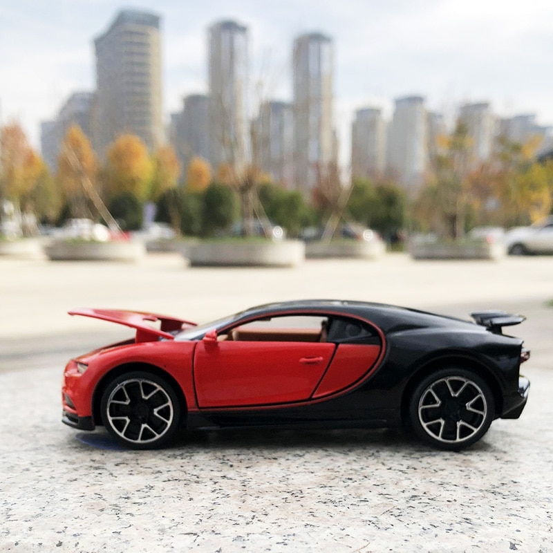 Coche de juguete Bugatti Chiron de aleación para niños, escala en miniatura, escala 1:32 Coche de juguete Bugatti Chiron de aleación para niños, escala en miniatura, escala 1:32