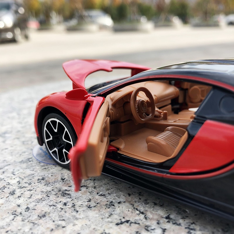 Coche de juguete Bugatti Chiron de aleación para niños, escala en miniatura, escala 1:32 Coche de juguete Bugatti Chiron de aleación para niños, escala en miniatura, escala 1:32