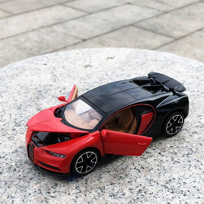 Coche de juguete Bugatti Chiron de aleación para niños, escala en miniatura, escala 1:32 Coche de juguete Bugatti Chiron de aleación para niños, escala en miniatura, escala 1:32