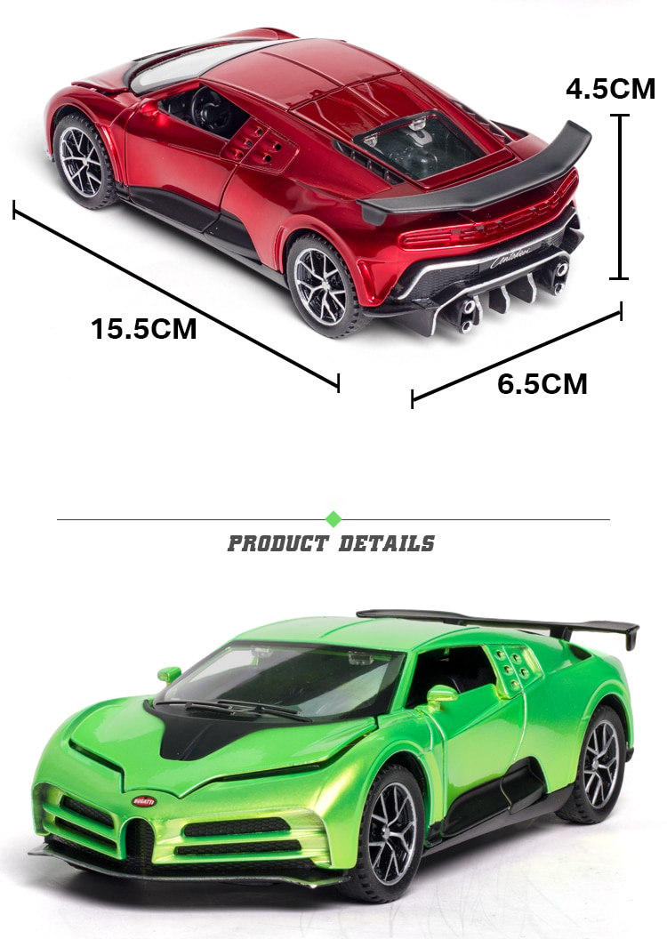 Bugatti centodievi fundido a presión coche en miniatura de aleación edición de aniversario, juguetes coleccionables para niños, envío gratis, 1:32