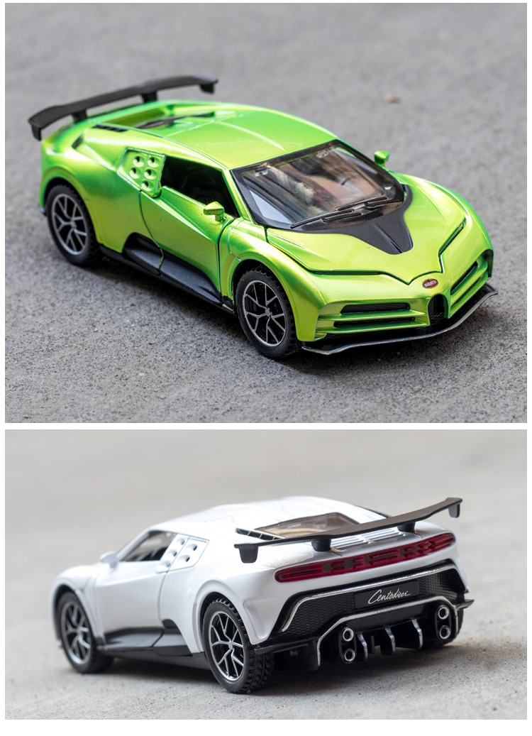 Bugatti centodievi fundido a presión coche en miniatura de aleación edición de aniversario, juguetes coleccionables para niños, envío gratis, 1:32