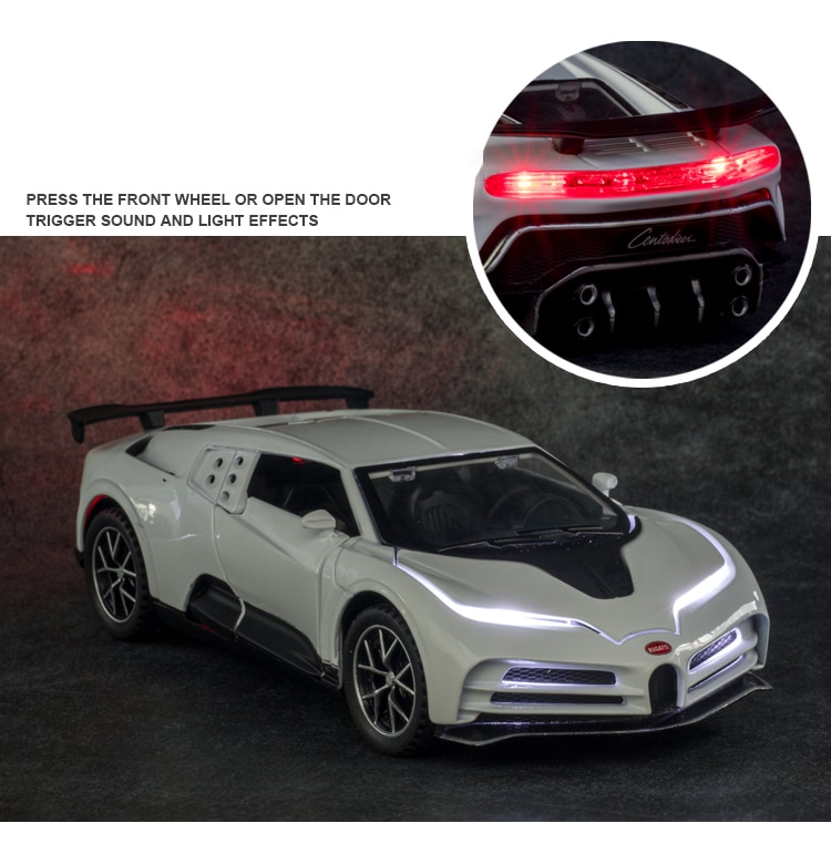 Bugatti centodievi fundido a presión coche en miniatura de aleación edición de aniversario, juguetes coleccionables para niños, envío gratis, 1:32