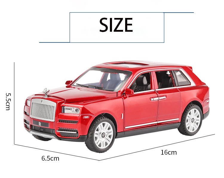 Rolls Royce-coche fundido a presión Cullinan, modelo de Metal, sonido y luz, SUV, 7 puertas se pueden abrir, regalos para niños, juguetes, escala 1:32 Rolls Royce-coche fundido a presión Cullinan, modelo de Metal, sonido y luz, SUV, 7 puertas se pueden abrir, regalos para niños, juguetes, escala 1:32