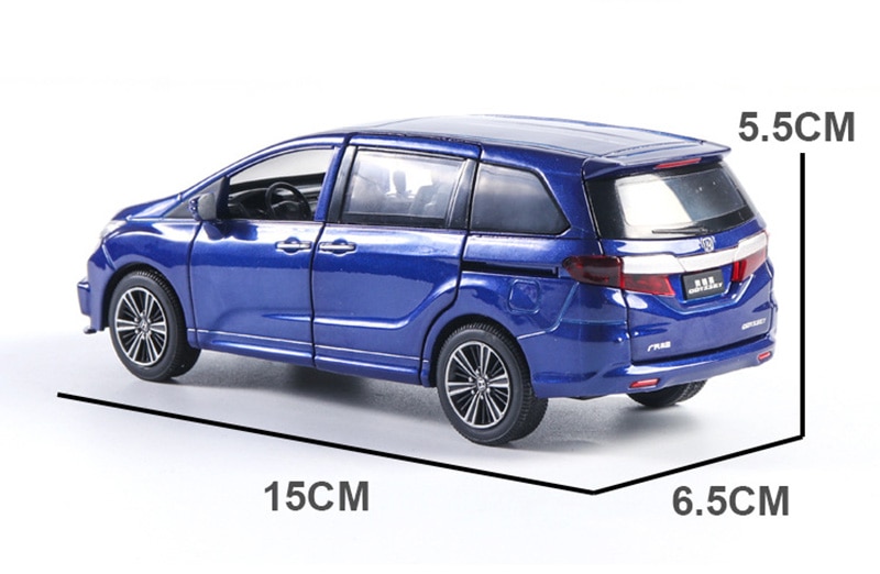 Honda Odyssey-Coche de juguete de aleación fundido a presión, modelo de coche de juguete, sonido de simulación, ligero, con visión trasera, 1/32