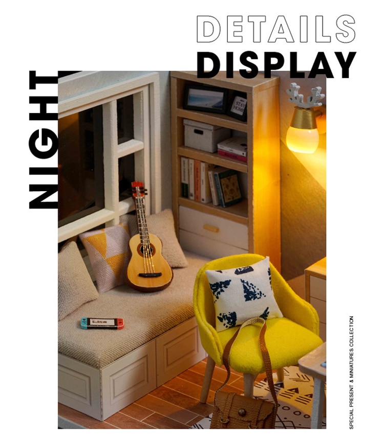 Mini Casa de muñecas con cubierta antipolvo para niños, Casa de muñecas de madera, Kit de miniaturas, muebles, accesorios, Juguetes