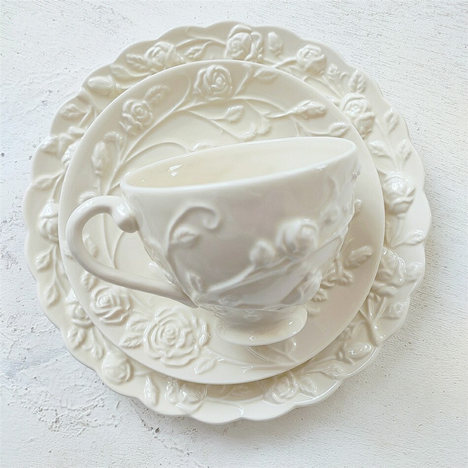 Taza de café platillo de regalo, tazas de café, plato creativo para taza de té, vajilla de cerámica, plato cerámico para cena, taza de café para fiesta