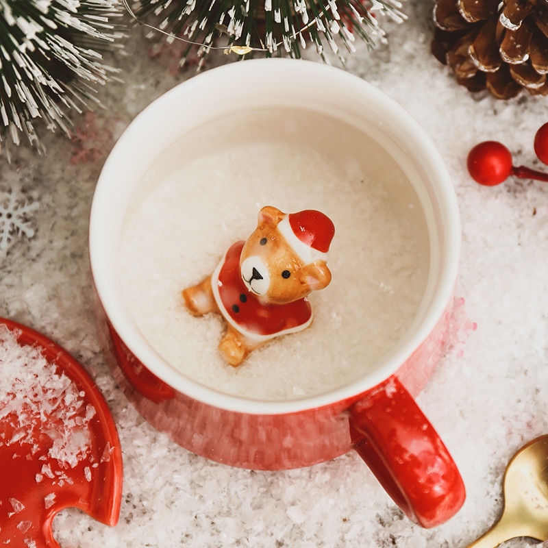 Taza de Navidad para café, leche, desayuno, muñeco de nieve, taza de té de cerámica, Animal de dibujos animados 3D, regalo de Navidad, taza de agua, vasos de oficina Taza de Navidad para café, leche, desayuno, muñeco de nieve, taza de té de cerámica, Animal de dibujos animados 3D, regalo de Navidad, taza de agua, vasos de oficina