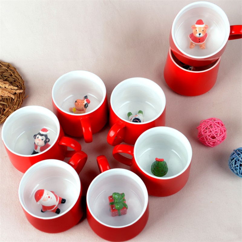 Taza de Navidad para café, leche, desayuno, muñeco de nieve, taza de té de cerámica, Animal de dibujos animados 3D, regalo de Navidad, taza de agua, vasos de oficina Taza de Navidad para café, leche, desayuno, muñeco de nieve, taza de té de cerámica, Animal de dibujos animados 3D, regalo de Navidad, taza de agua, vasos de oficina
