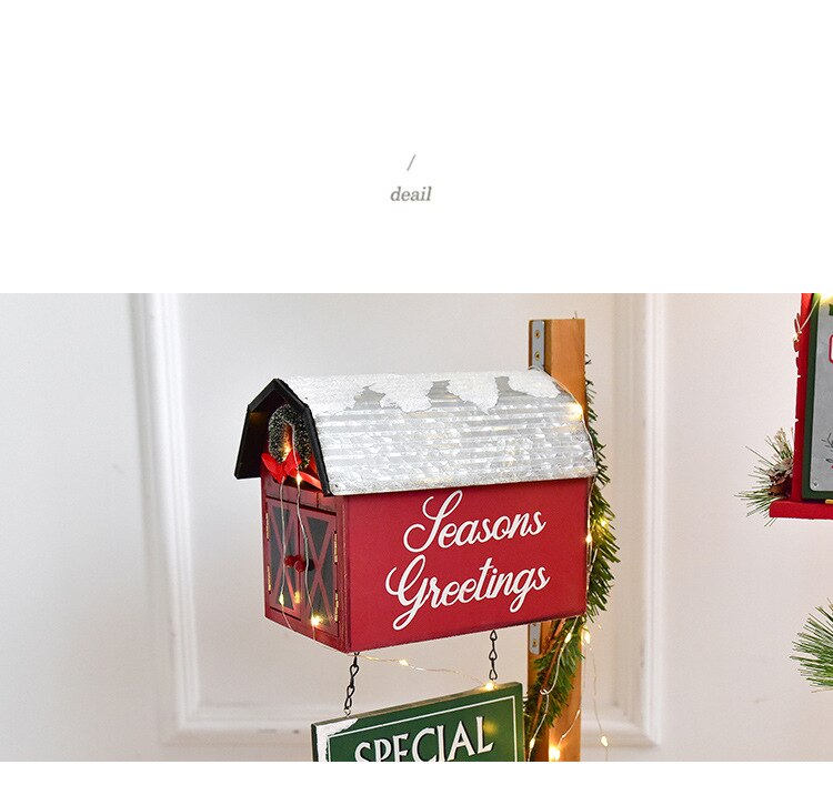 Decoración de suelo navideño, buzón para el hogar, exterior, madera, decoración para fiesta de Navidad, hecho a mano, restaurante, Hotel, accesorios de fotografía