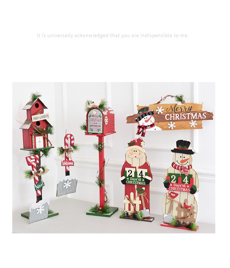 Decoración de suelo navideño, buzón para el hogar, exterior, madera, decoración para fiesta de Navidad, hecho a mano, restaurante, Hotel, accesorios de fotografía