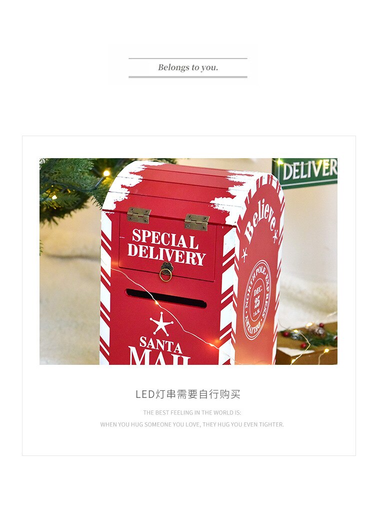 Decoración de suelo navideño, buzón para el hogar, exterior, madera, decoración para fiesta de Navidad, hecho a mano, restaurante, Hotel, accesorios de fotografía