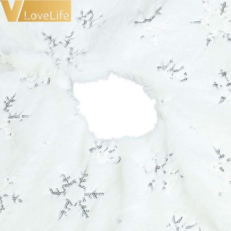 Falda de piel para decoración de árbol de Navidad, copo de nieve, árbol de Navidad, alta calidad, 2020