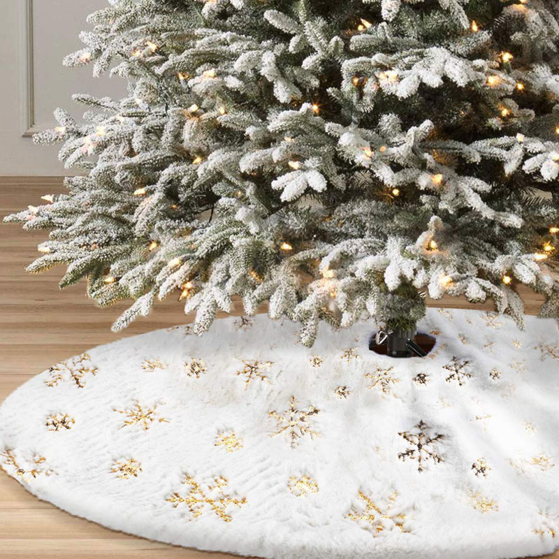 Falda de piel para decoración de árbol de Navidad, copo de nieve, árbol de Navidad, alta calidad, 2020
