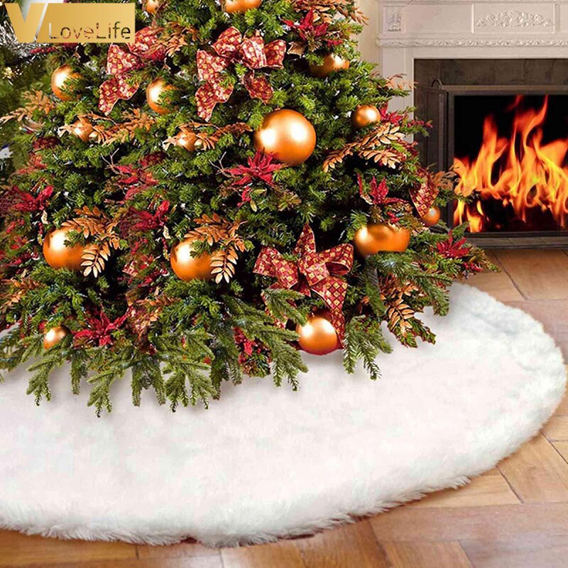 Falda de piel para decoración de árbol de Navidad, copo de nieve, árbol de Navidad, alta calidad, 2020