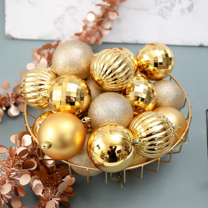 Bolas para decoraciones para árboles de Navidad de 4cm, adornos de bolas colgantes para fiesta de Navidad, adornos navideños para el hogar, regalo de Año Nuevo, 34 Uds.
