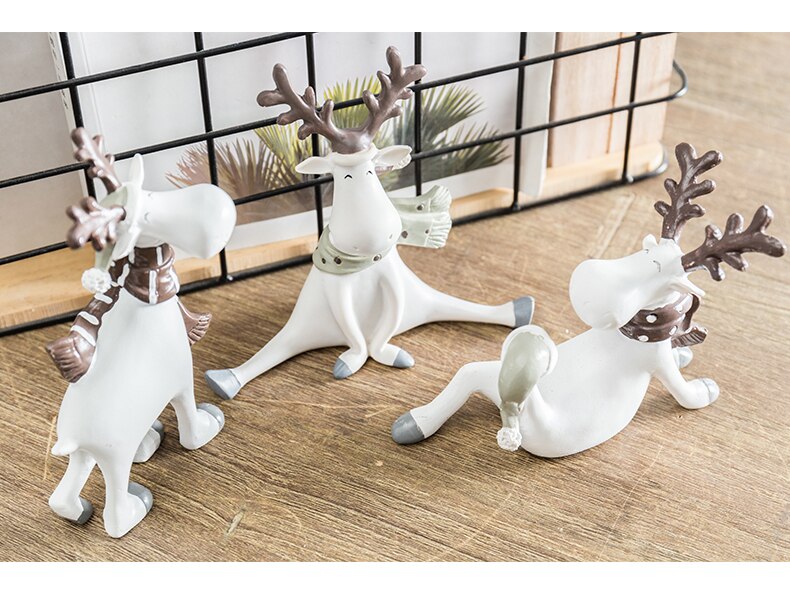Accesorios de decoración para el hogar, figuritas de animales para sala de estar, decoración de regalo de Navidad, figurita de ciervo, manualidades modernas, adornos