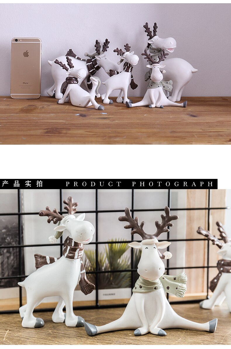 Accesorios de decoración para el hogar, figuritas de animales para sala de estar, decoración de regalo de Navidad, figurita de ciervo, manualidades modernas, adornos