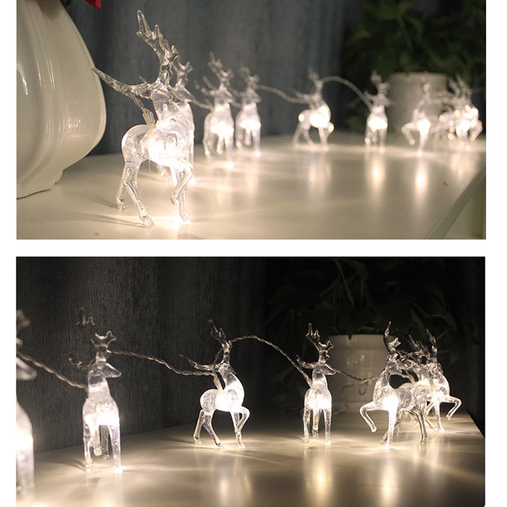 Cadena de luces LED de ciervo con batería USB para decoración de Navidad, Reno, ciervo, festivales, fiesta de Navidad, 1,5 m, 3m Cadena de luces LED de ciervo con batería USB para decoración de Navidad, Reno, ciervo, festivales, fiesta de Navidad, 1,5 m, 3m