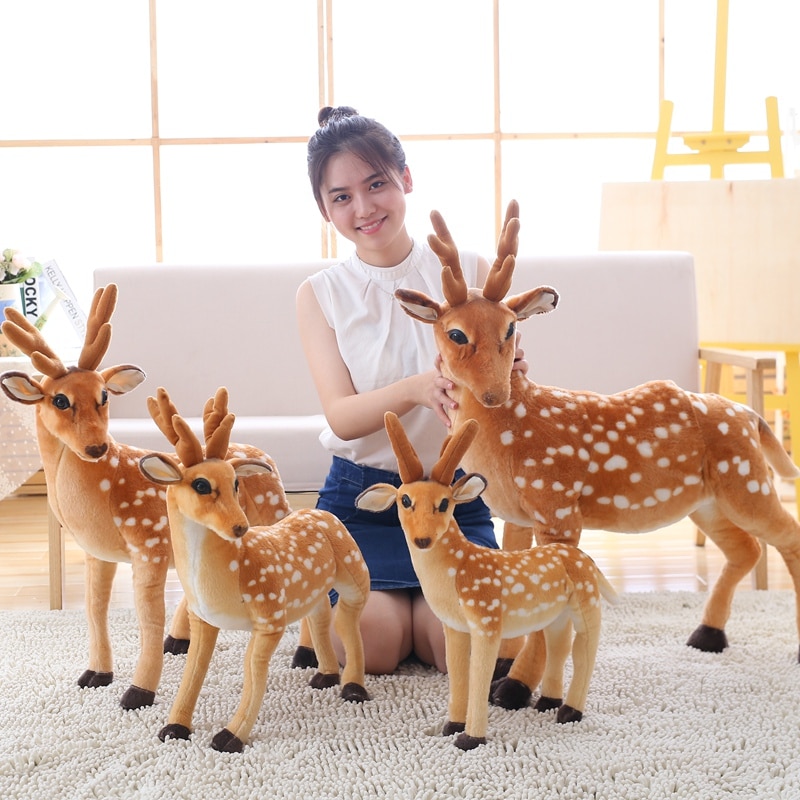 Muñeco de simulación de ciervo SICA para niños, juguete creativo de felpa con relleno de animales, manualidades de renos, regalo de Navidad para niños, regalo de cumpleaños de niña