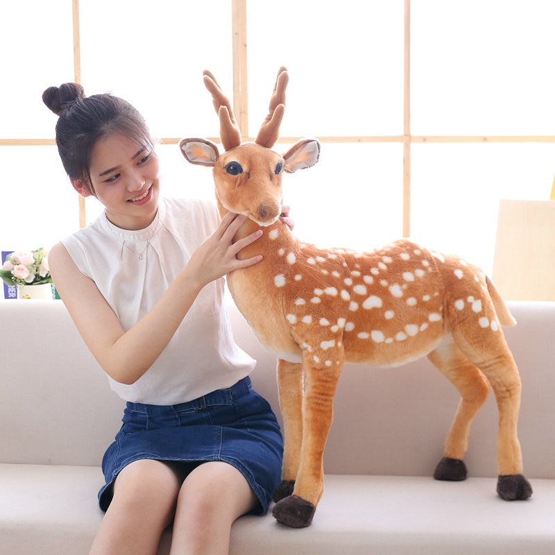 Muñeco de simulación de ciervo SICA para niños, juguete creativo de felpa con relleno de animales, manualidades de renos, regalo de Navidad para niños, regalo de cumpleaños de niña