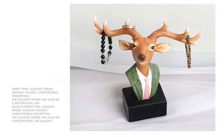 Soporte para gafas de sol con diseño de renos, estatua de Animal de resina, conejo, adorno para decoración del hogar, 1 unidad