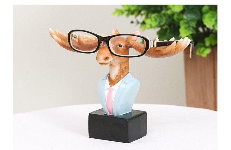 Soporte para gafas de sol con diseño de renos, estatua de Animal de resina, conejo, adorno para decoración del hogar, 1 unidad