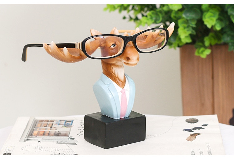 Soporte para gafas de sol con diseño de renos, estatua de Animal de resina, conejo, adorno para decoración del hogar, 1 unidad