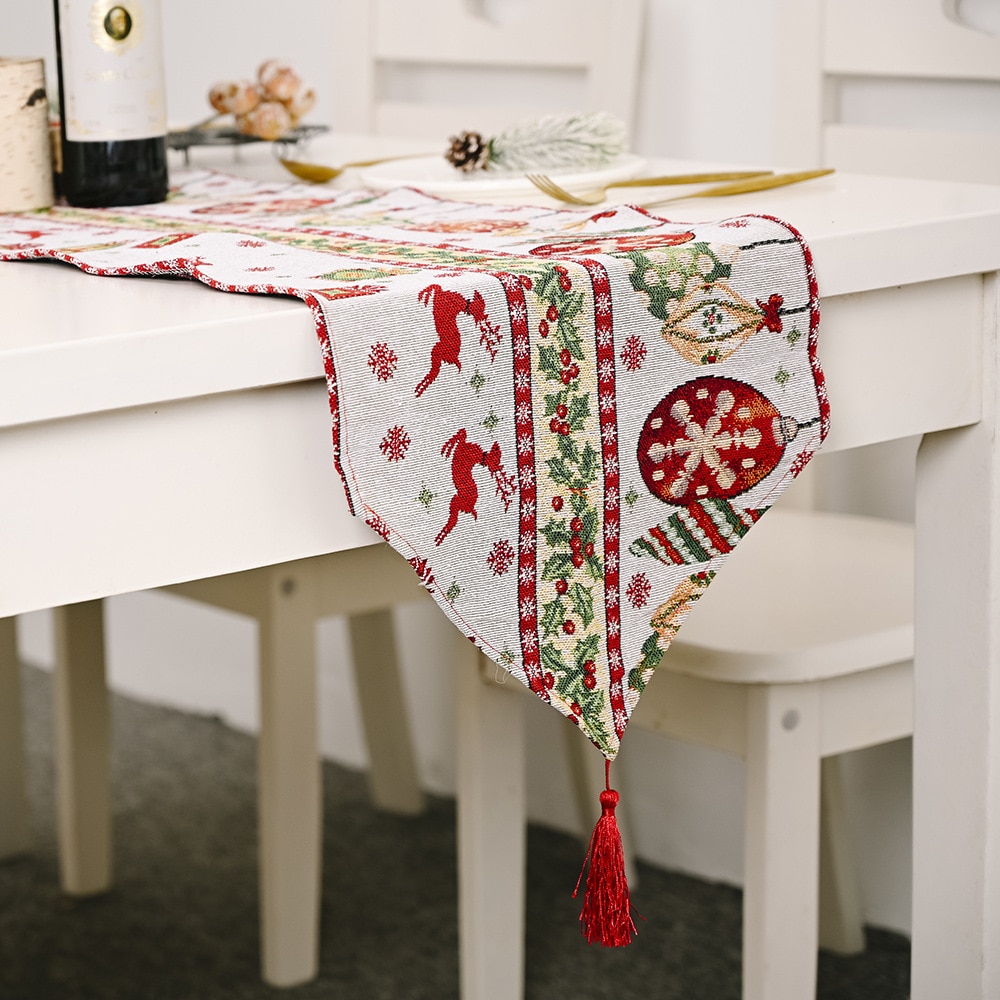 Camino de nieve de mesa de muñeco de nieve de alce, decoración navideña para el hogar, adornos navideños, decoración de Año Nuevo, Navidad 2020