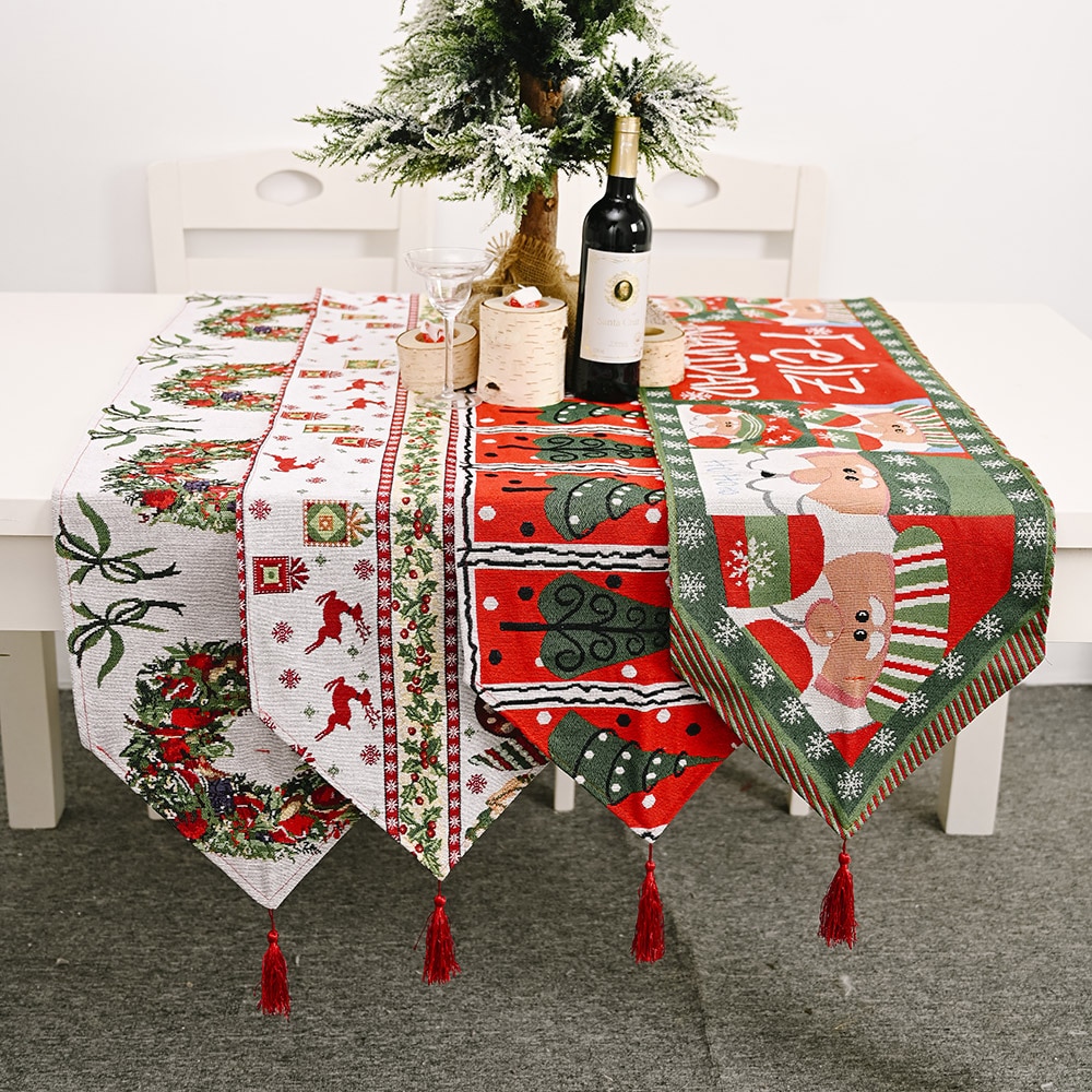 Camino de nieve de mesa de muñeco de nieve de alce, decoración navideña para el hogar, adornos navideños, decoración de Año Nuevo, Navidad 2020