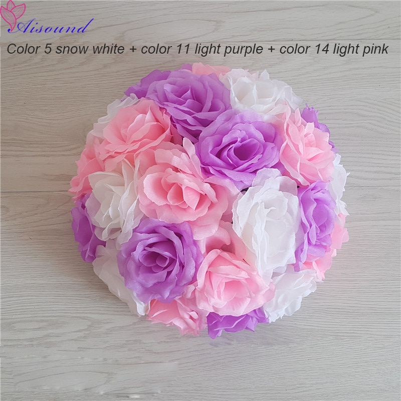 Bola Artificial de flor de rosa de seda para boda, centro de mesa de boda, pompones de beso, Fiesta de matrimonio, decoración de Año Nuevo, 1 ud. Bola Artificial de flor de rosa de seda para boda, centro de mesa de boda, pompones de beso, Fiesta de matrimonio, decoración de Año Nuevo, 1 ud.