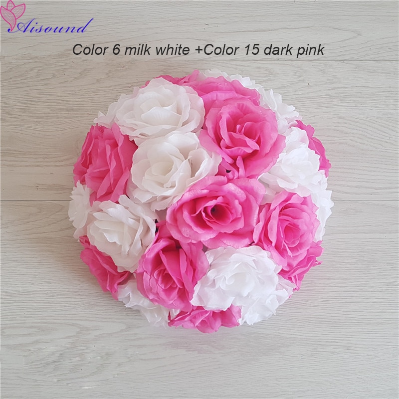 Bola Artificial de flor de rosa de seda para boda, centro de mesa de boda, pompones de beso, Fiesta de matrimonio, decoración de Año Nuevo, 1 ud. Bola Artificial de flor de rosa de seda para boda, centro de mesa de boda, pompones de beso, Fiesta de matrimonio, decoración de Año Nuevo, 1 ud.