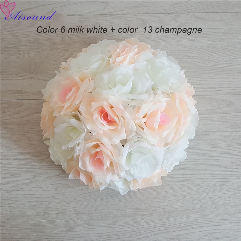 Bola Artificial de flor de rosa de seda para boda, centro de mesa de boda, pompones de beso, Fiesta de matrimonio, decoración de Año Nuevo, 1 ud. Bola Artificial de flor de rosa de seda para boda, centro de mesa de boda, pompones de beso, Fiesta de matrimonio, decoración de Año Nuevo, 1 ud.