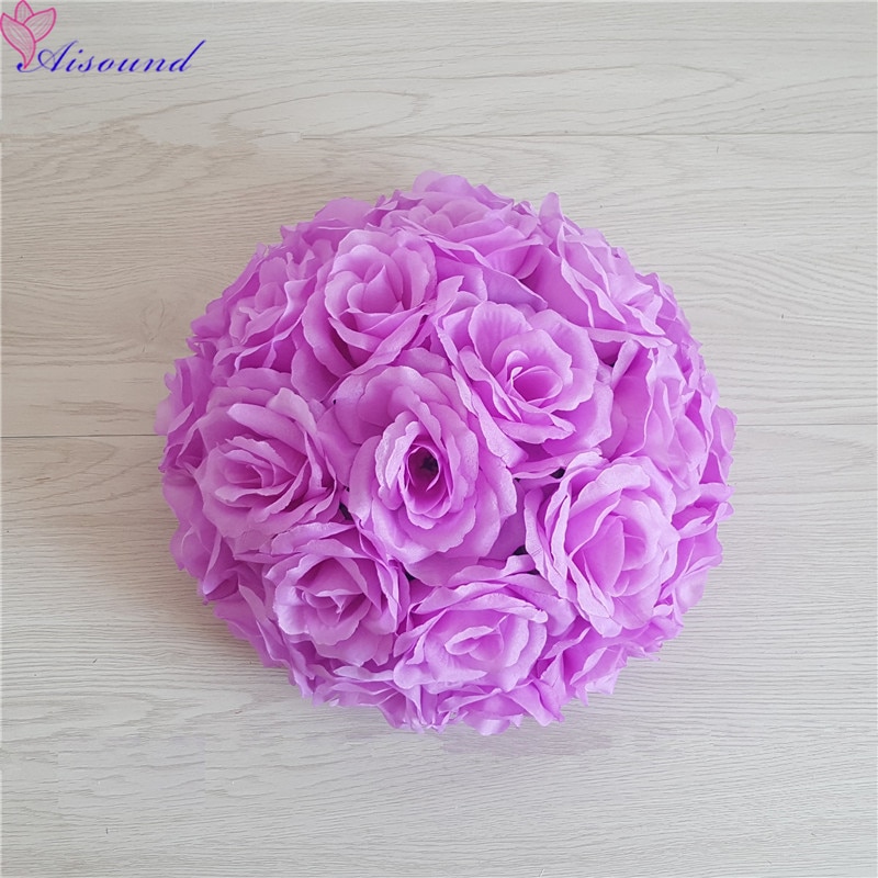 Bola Artificial de flor de rosa de seda para boda, centro de mesa de boda, pompones de beso, Fiesta de matrimonio, decoración de Año Nuevo, 1 ud.