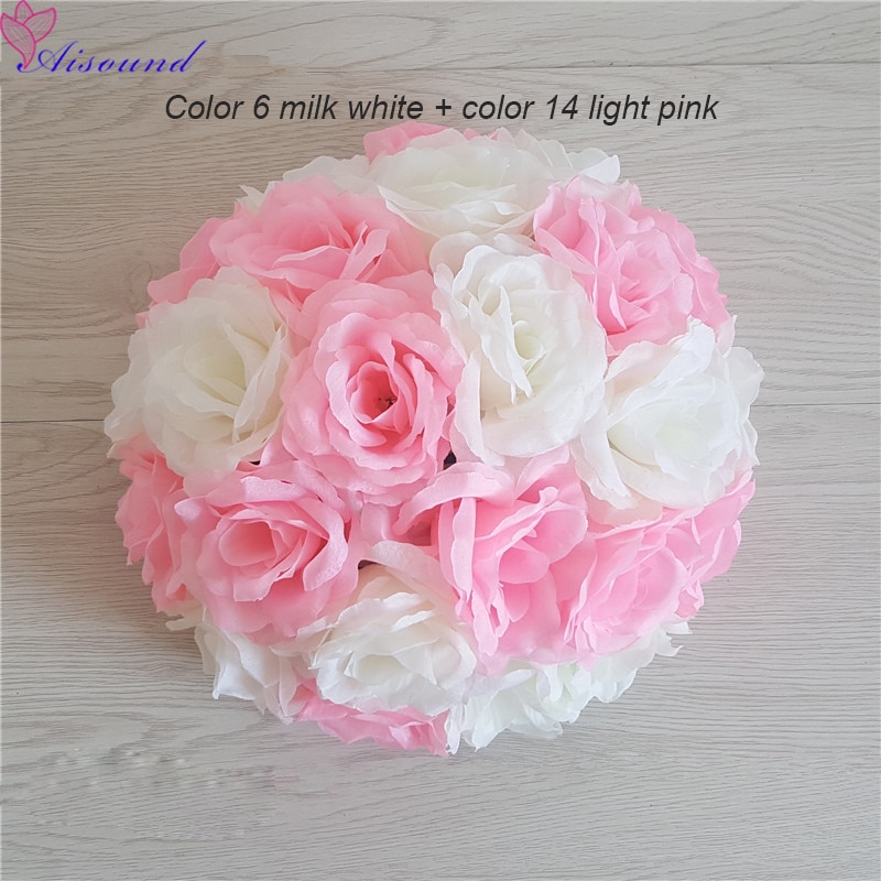 Bola Artificial de flor de rosa de seda para boda, centro de mesa de boda, pompones de beso, Fiesta de matrimonio, decoración de Año Nuevo, 1 ud. Bola Artificial de flor de rosa de seda para boda, centro de mesa de boda, pompones de beso, Fiesta de matrimonio, decoración de Año Nuevo, 1 ud.